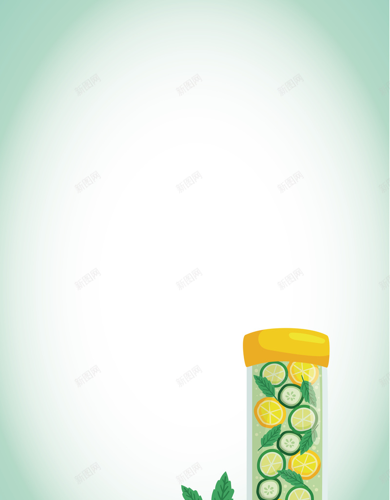 扁平化健康果蔬果汁海报背景矢量图ai设计背景_新图网 https://ixintu.com 健康 小清新 开心 扁平化 文艺 新鲜 果汁 果蔬 柠檬 海报 矢量 素材 背景 薄荷叶 黄瓜 矢量图