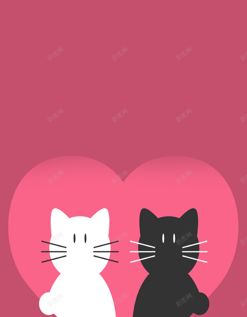 红色猫咪矢量图H5背景ai设计背景_新图网 https://ixintu.com H5背景 两只猫咪 情人节 浪漫 爱情 猫咪 矢量图 红色 红色背景
