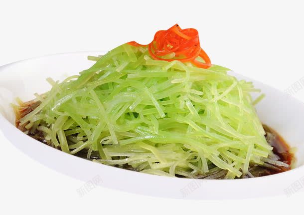 白灼脆笋丝png免抠素材_新图网 https://ixintu.com 产品实物 笋丝 美食 脆 菜肴 萝卜丝