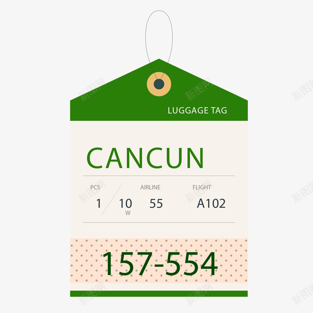 灰绿色五角形行李牌矢量图ai免抠素材_新图网 https://ixintu.com 日常 灰色 灰色行李牌 绿色 英文 行李牌 矢量图