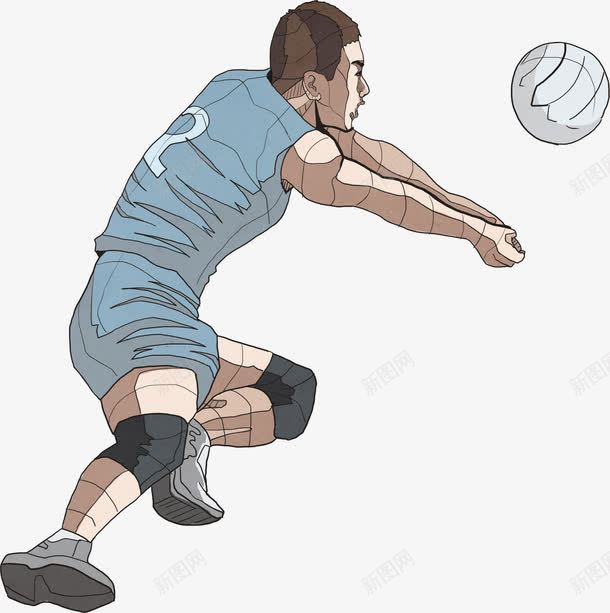 手绘人物男子排球png免抠素材_新图网 https://ixintu.com 人物 排球 男子