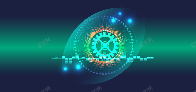 蓝绿色渐变齿轮式背景矢量图ai设计背景_新图网 https://ixintu.com 几何 商务 大气 渐变色 科幻 科技 简约 蓝绿色背景 齿轮 矢量图
