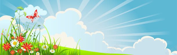 花草卡通背景bannerjpg设计背景_新图网 https://ixintu.com banner 卡通 背景 花草
