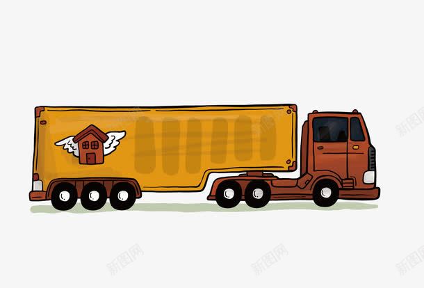 卡通大货车png免抠素材_新图网 https://ixintu.com 交通工具 卡通车 大货车 汽车 背景装饰