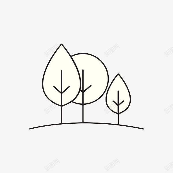 手绘黑色简笔画树叶png免抠素材_新图网 https://ixintu.com 叶子 手绘 树叶 植物 简笔画 简笔画树叶 简约 黑色线条