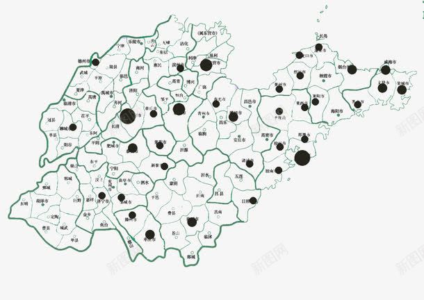 山东地图线条png免抠素材_新图网 https://ixintu.com 山东 山东地图 线性地图 线条