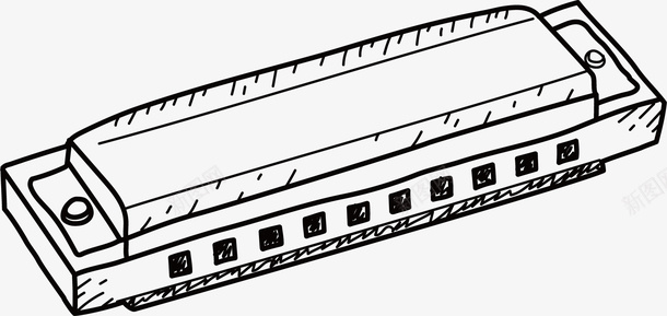 手绘乐器矢量图ai免抠素材_新图网 https://ixintu.com 乐器 口琴 手绘 矢量图