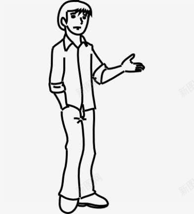 人物元素png免抠素材_新图网 https://ixintu.com 人物 男生 简笔画 黑色