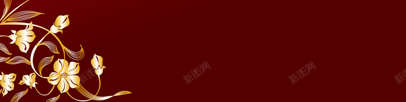 矢量金色花纹简约红底背景ai设计背景_新图网 https://ixintu.com 海报 矢量 简约 素材 红底 背景 花纹 金色 矢量图