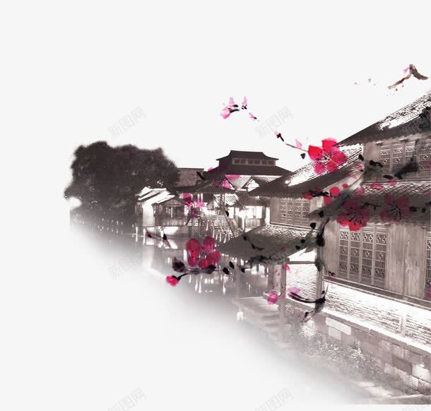 水墨江南png免抠素材_新图网 https://ixintu.com 传统水墨画 水墨江南 江南水乡