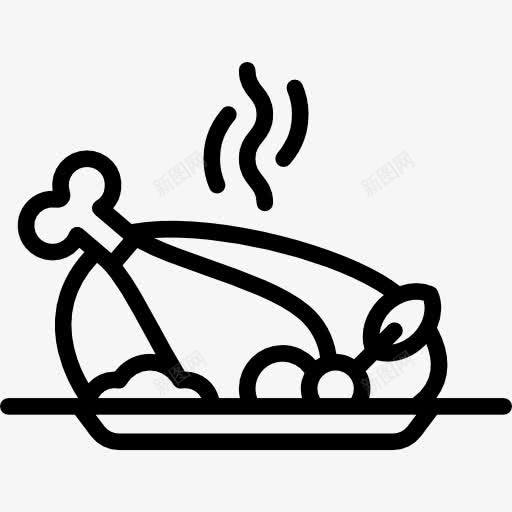 鸡图标png_新图网 https://ixintu.com 火鸡 火鸡的腿 烤鸡 食品 食物和餐厅 鸡肉 鸡腿