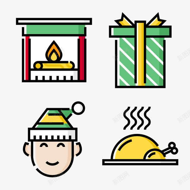 黑色线条火炉礼物小男孩鸡腿图案png免抠素材_新图网 https://ixintu.com 图案 小男孩 火炉 礼物 线条 鸡腿 黑色