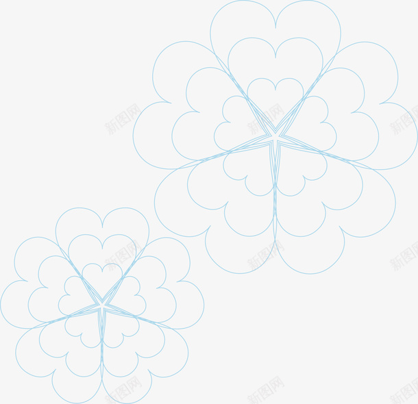 蓝色花朵线条背景矢量图ai免抠素材_新图网 https://ixintu.com 花朵纹理 花纹 蓝色花朵线条背景 矢量图