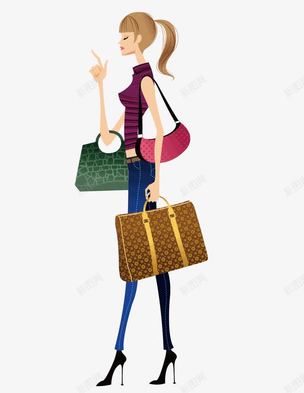 提着包的女人png免抠素材_新图网 https://ixintu.com 包 女人 提着包的女人 美女 逛街