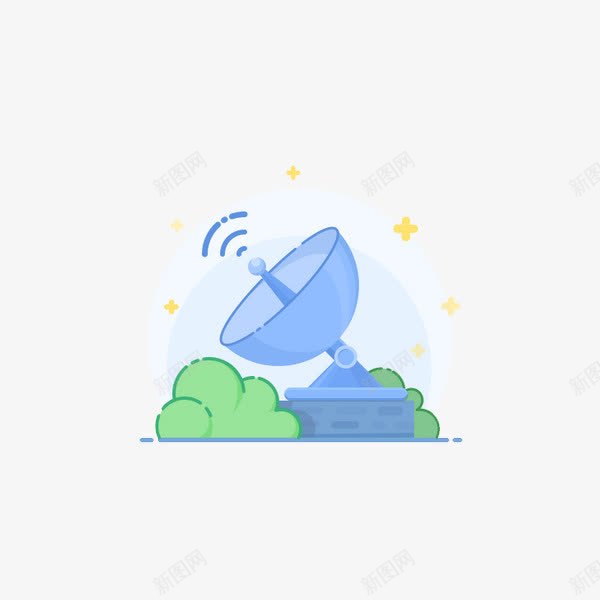卡通信号接收器png免抠素材_新图网 https://ixintu.com APP元素 信号接收器 卡通 发射 树林