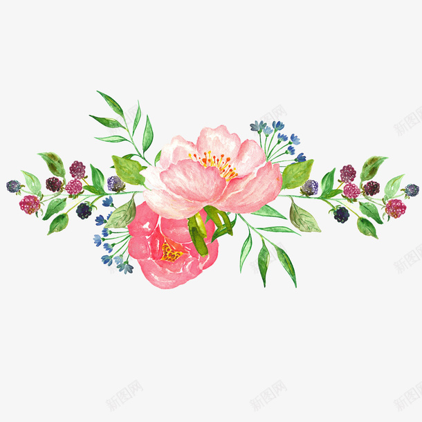 鲜花装饰png免抠素材_新图网 https://ixintu.com 叶子 矢量装饰 花朵 装饰 装饰画 鲜花
