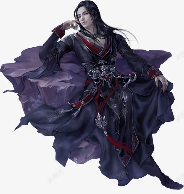 武侠冷峻黑衣男子png免抠素材_新图网 https://ixintu.com 冷峻 古典 手绘 武侠 武侠古典 男子 黑衣