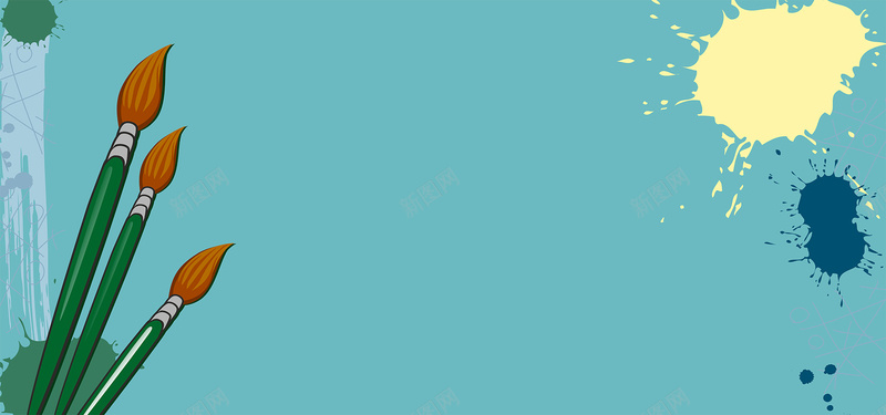 暑期班美术培训彩绘banner矢量图ai设计背景_新图网 https://ixintu.com 培训班 学生 教育 暑期班 简约 绘画 美术 课外培训 矢量图