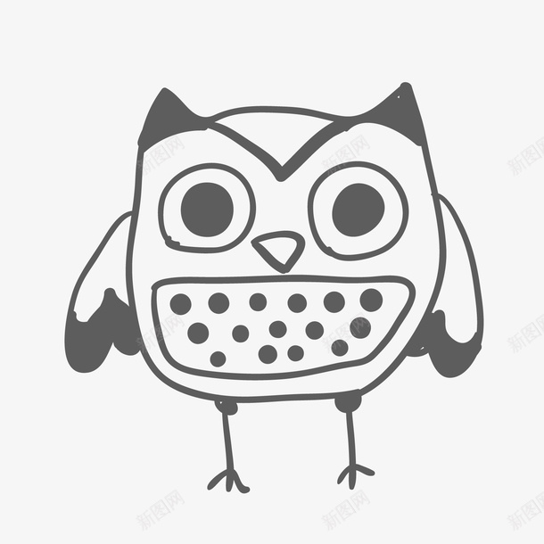黑色卡通猫头鹰png免抠素材_新图网 https://ixintu.com 卡通动物 卡通猫头鹰 简笔画 背景装饰 黑色猫头鹰