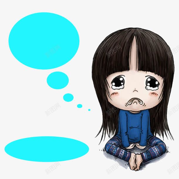 促销png免抠素材_新图网 https://ixintu.com 卡通 可爱 女孩 委屈 小女孩 文本框