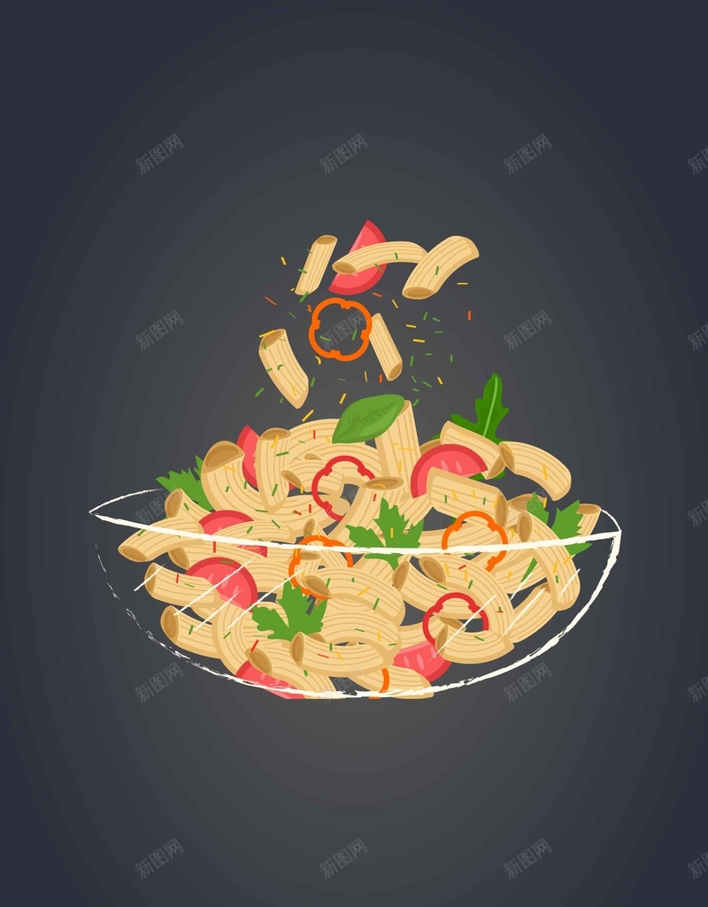 创意手绘意面美食食物矢量图ai设计背景_新图网 https://ixintu.com 创意 意面 扁平 手绘 插画 简约 美食 食物 矢量图