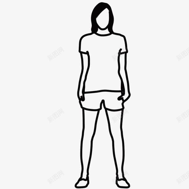 手绘人物轮廓png免抠素材_新图网 https://ixintu.com 人物轮廓 手绘 矢量装饰 装饰 装饰画