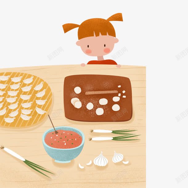 卡通包饺子png免抠素材_新图网 https://ixintu.com 传统 传统美食 包饺子 北方美食 白面饺子 美食 饺子