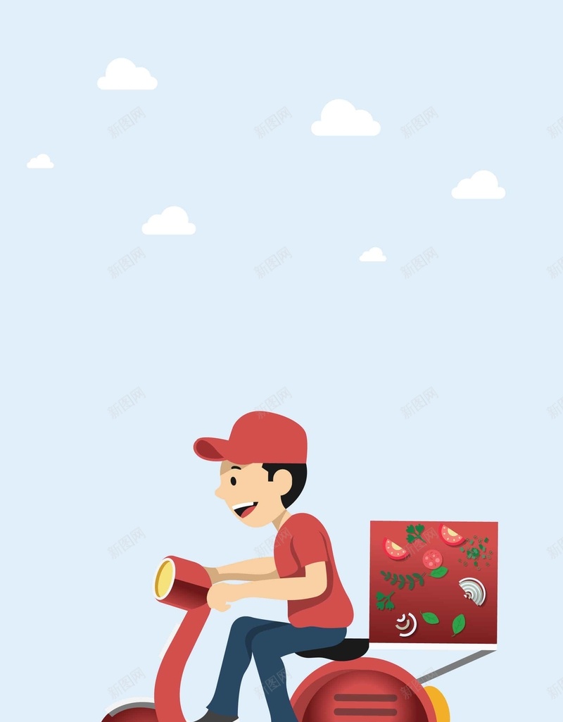 矢量外卖送餐美食ai设计背景_新图网 https://ixintu.com 可爱 外卖 扁平 手绘 插画 矢量 简约 美食 送餐 矢量图