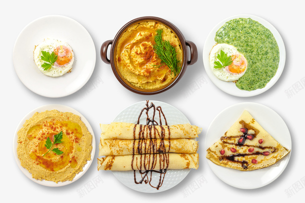 六份早餐鸡蛋饼png免抠素材_新图网 https://ixintu.com 摆盘 早餐 鸡蛋 鸡蛋饼