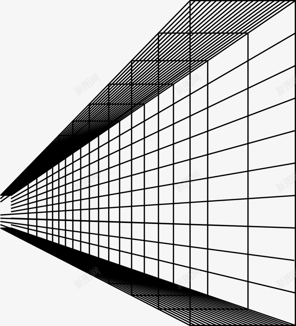 美术格网透视矢量图ai免抠素材_新图网 https://ixintu.com 格网 科技背景 美术 背景线条 透视 矢量图