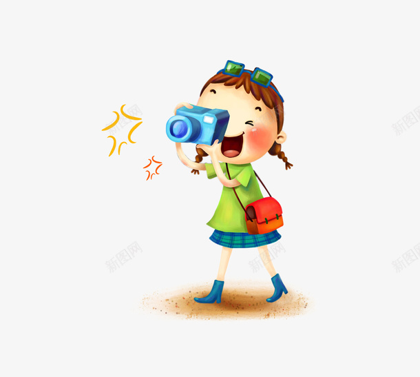 拿相机的小女孩psd免抠素材_新图网 https://ixintu.com 可爱 小女孩 相机