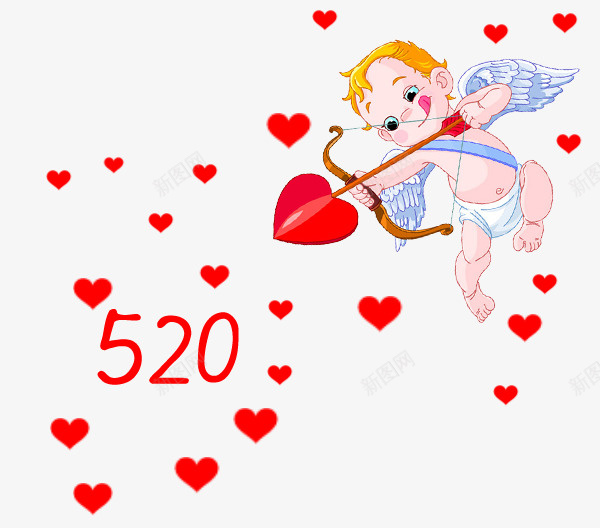 520爱神丘比特射箭png免抠素材_新图网 https://ixintu.com 520 浪漫 爱心 爱情