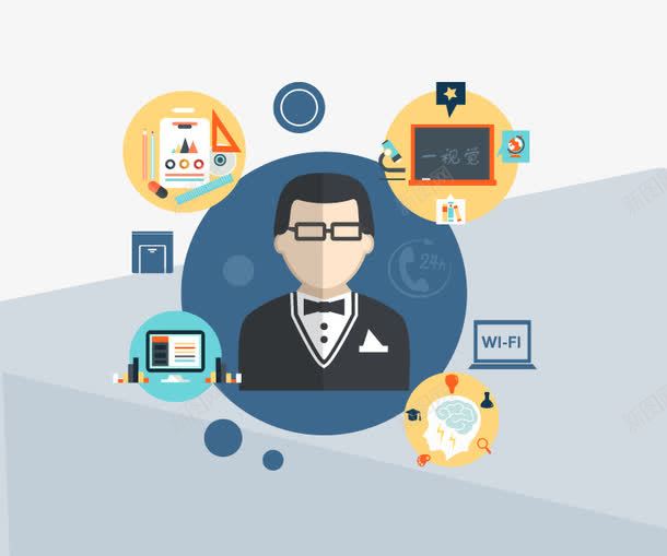 卡通扁平科技互联网png免抠素材_新图网 https://ixintu.com 互联网 卡通 扁平 科技