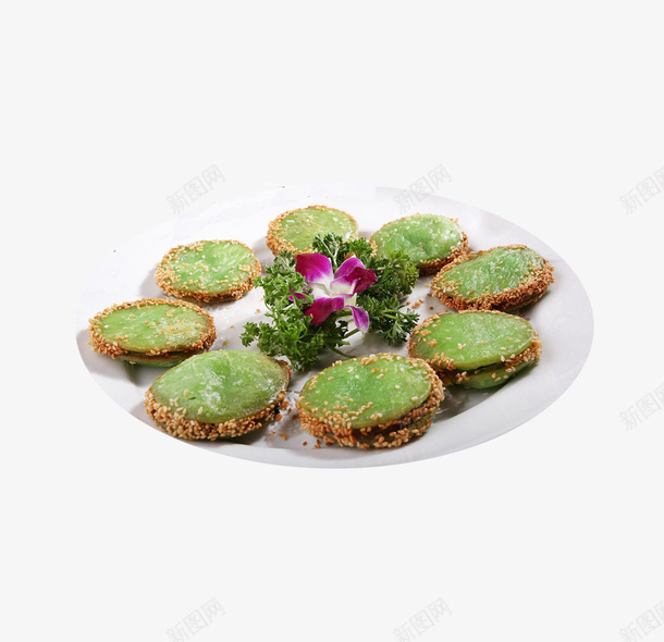 产品实物绿茶饼一盘png免抠素材_新图网 https://ixintu.com 产品实物 小吃 点心 熟食 特产小吃 糕点 绿茶 绿茶佛饼 绿茶芝麻饼 绿茶饼 美味 美食 茶香饼