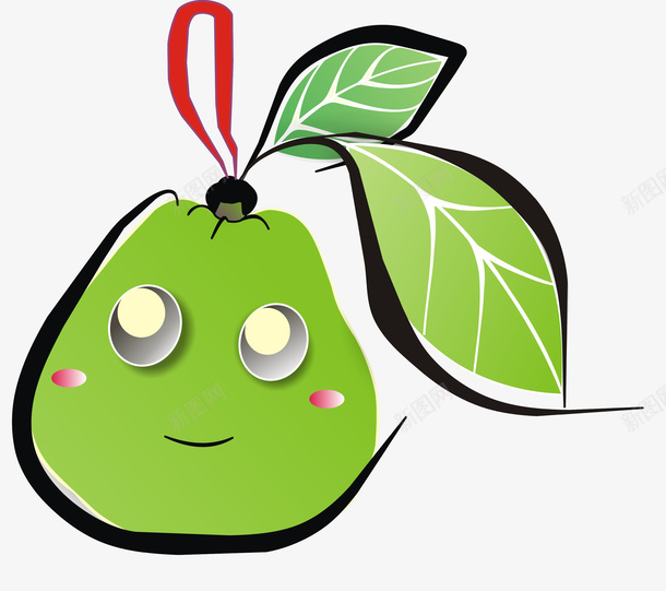 手绘芭乐png免抠素材_新图网 https://ixintu.com 手绘 水果 芭乐 萌 设计