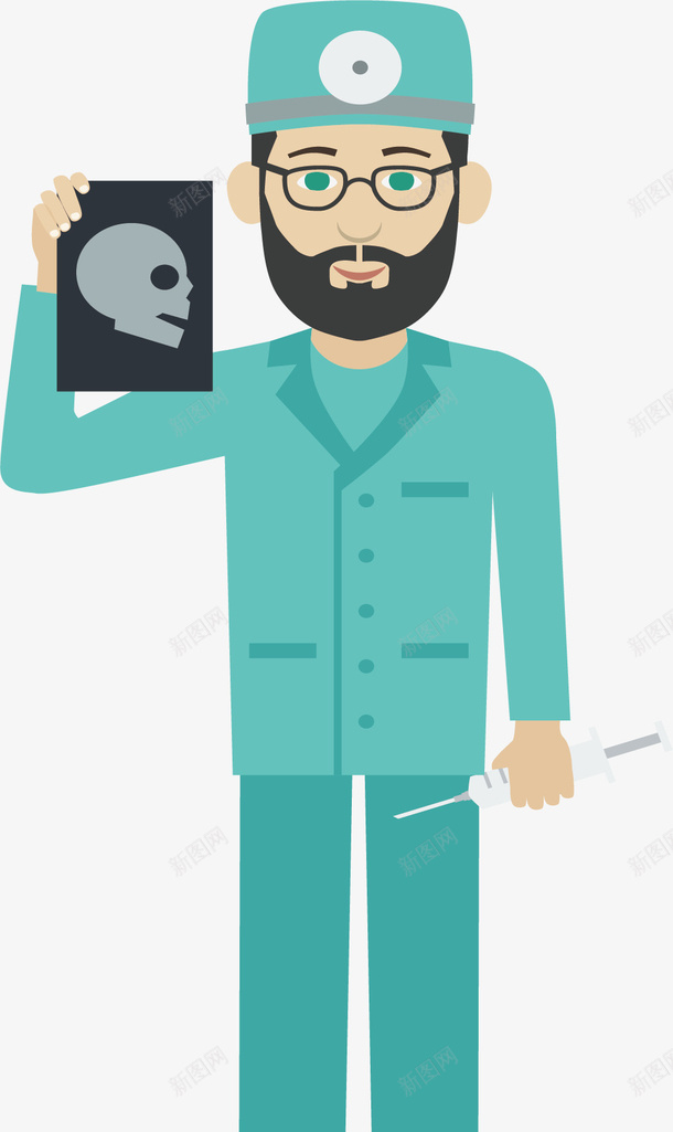 男外科医生矢量图eps免抠素材_新图网 https://ixintu.com 做手术 外科医生 拍片子 男医生 矢量素材 矢量图