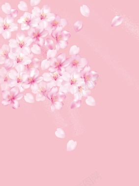 矢量粉色樱花漂浮背景背景