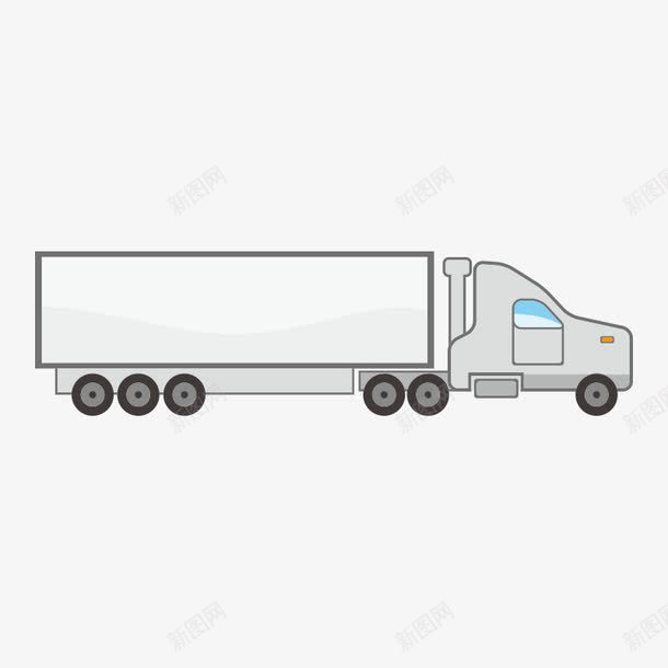 交通工具车子png免抠素材_新图网 https://ixintu.com 交通工具 卡通 大型车 白色 货车 车子 运输车 黑色
