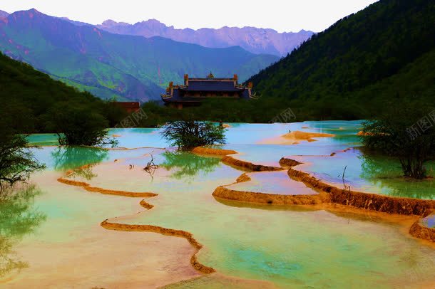 四川旅游黄龙png免抠素材_新图网 https://ixintu.com 四川旅游 四川黄龙 旅游景区 著名景点 黄龙