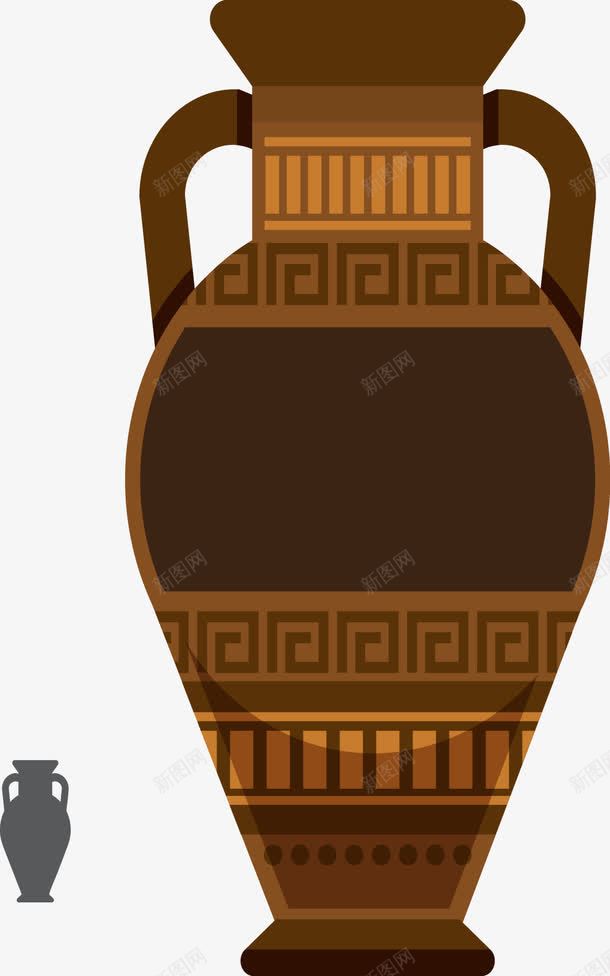褐色复古瓷器矢量图ai免抠素材_新图网 https://ixintu.com 扁平化 旅游 美食 矢量图