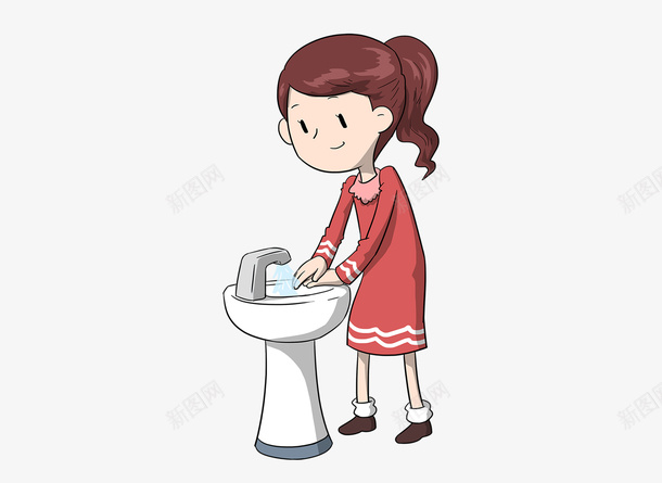 疫情卡通人物手绘人勤洗手png免抠素材_新图网 https://ixintu.com 人物 医生 小女孩洗手 手绘人物 疫情 矢量洗手图 防护服