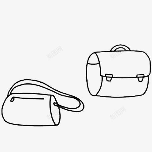 单肩包箱包简笔画图标png_新图网 https://ixintu.com 包包简笔画 单肩包 卡通手绘 女包 简笔画 箱包 素描图画 背包