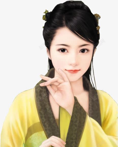 黄衣善良女子古风手绘png免抠素材_新图网 https://ixintu.com 古风 善良 女子 手绘 黄衣