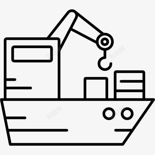 船用起重机图标png_新图网 https://ixintu.com 渡船 港 船 起重机 运输船