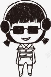 合成简笔画手绘素描小女孩png免抠素材_新图网 https://ixintu.com 合成 女孩 画手 简笔 素描