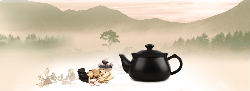 中医水墨灰色海报banner背景psd设计背景_新图网 https://ixintu.com banner 中医 养生 医药 古风 壶 山水 水墨 治疗 海报 渐变 灰色 背景 药材 药物