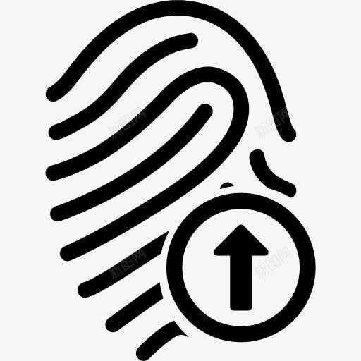 指纹轮廓与箭头图标png_新图网 https://ixintu.com 指纹 指纹轮廓 接口 箭头