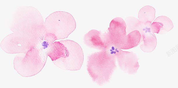 粉色水墨插画艺术花朵png免抠素材_新图网 https://ixintu.com 插画 水墨 粉色 艺术 花朵