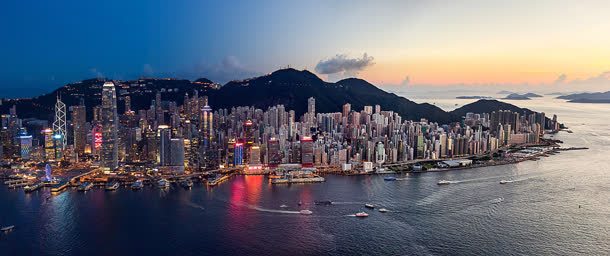 蓝天夕阳城市海景jpg设计背景_新图网 https://ixintu.com 城市 夕阳 海景 蓝天