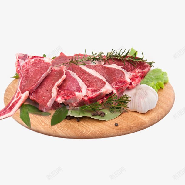 盘子上的肉片png免抠素材_新图网 https://ixintu.com 大蒜 盘子 肉片 鲜肉